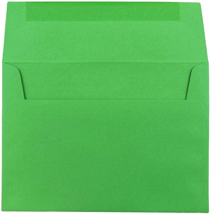 JAM PAPER A7 Colored Invitation Envelopes - 5 1/4 x 7 1/4 - Green Recycled - Bulk 250/Box