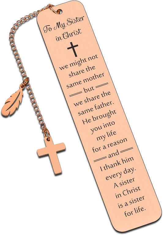 Sisters in Christ Gifts for Women, Religious Birthday Gifts for Women, Secret Sister Gifts for Women Christian, Christian Gifts for Female Friendship, Religious Sister Bookmark, Faith Based Gifts