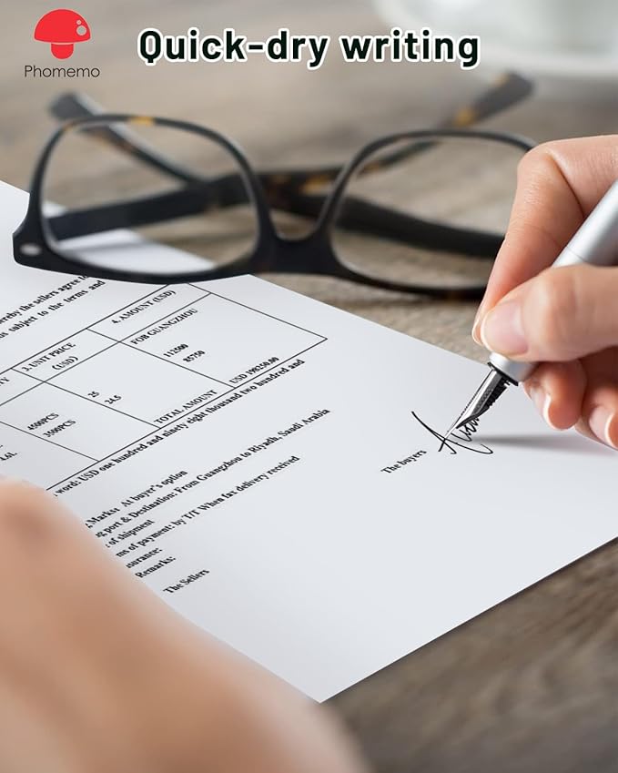 Phomemo US Letter Thermal Printer Paper, Advanced Thermal Printing, Phomemo Thermal Paper Compatible with COLORWING M08F-Letter, M832, M834, MT800/MT800Q Portable Printer, 8.5" x 11", 200 Sheets