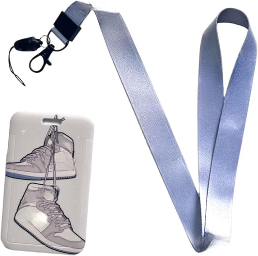 AllStyle By Patel Neck Strap Compatible Lanyard With ID Holder Suitable for Women Men Kids (Grey Lanyard + Grey ID Holder)