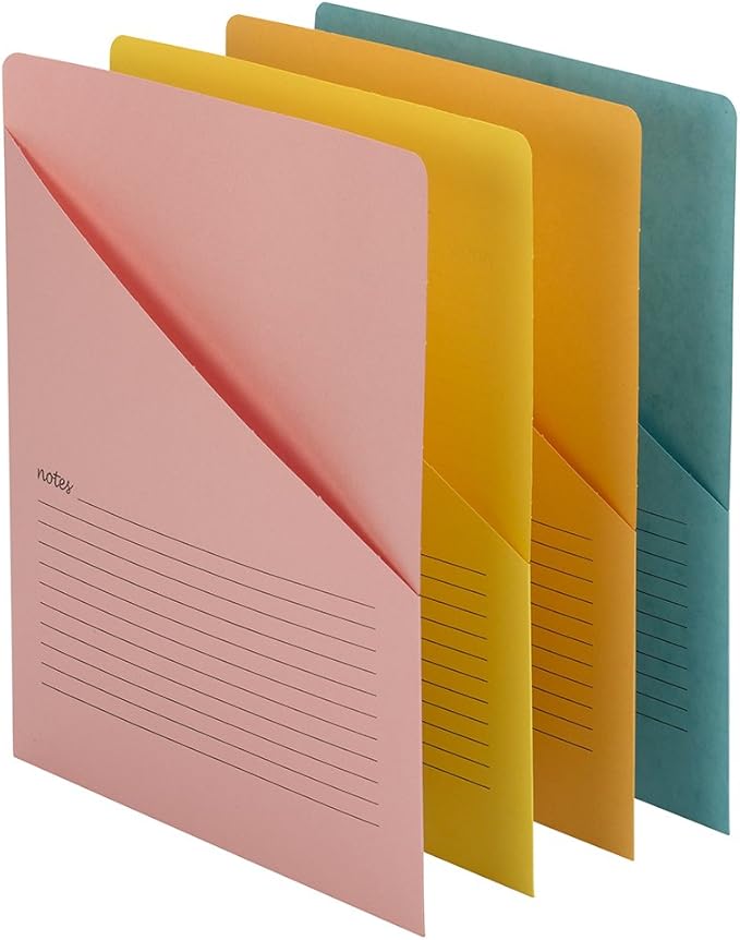Smead Organized Up Notes Slash File Jacket, Letter Size, Assorted Colors, 12 per Pack (75427)