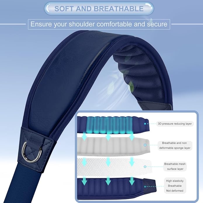 ZINZ 3D Air Cushion Bag Strap 59 inch Adjustable Belt with Padded & Dual Clasps & Swivel Hooks, Comfort Strap for Bags