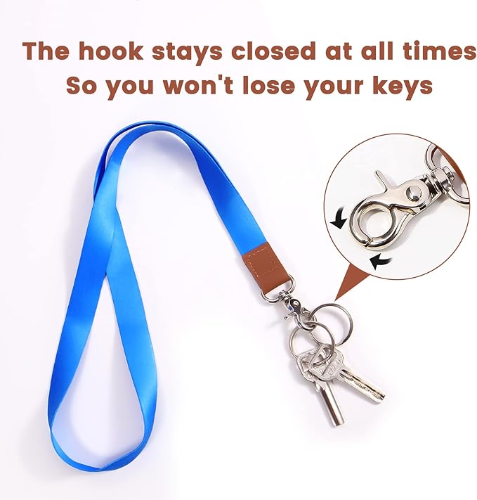 XCHIN Lanyards for Keys, Blue Keychain Long Lanyard for Women Men, Cute Neck Lanyard for ID Badges Wallet