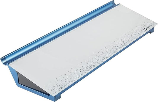Quartet Glass Dry Erase White Board, Desktop Computer Pad for Notetaking, 18" x 6" Whiteboard, Clean Erase Surface with Storage, 1 Dry Erase Marker, Dot Pattern (GDP186D)