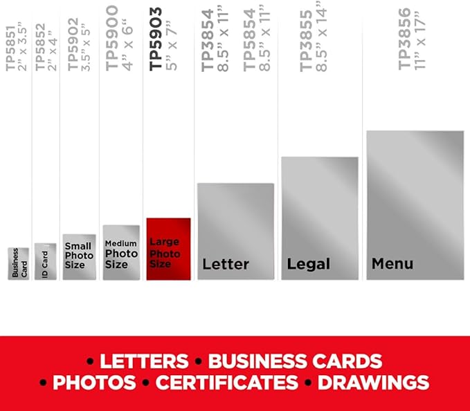 Scotch Thermal Laminating Pouches, 100 Count, Clear, 5 mil., Laminate Business Cards, Banners and Essays, Ideal Office or School Supplies, Fits Letter Sized (8.9 in. × 11.4 in.) Paper