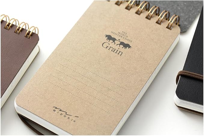 DESIGNPHIL Midori 11796006 Notepad WM Ring Memo Grain Black