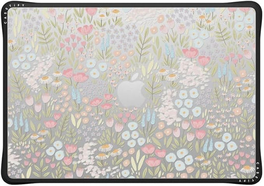 CASETiFY Impact MacBook Air 15" (2023/2024) Case [Enhanced Protective Corner Design/Ventilation Cutouts/Anti-Slip Grip] - Eleanor by Ivory Paper Co - Clear Black