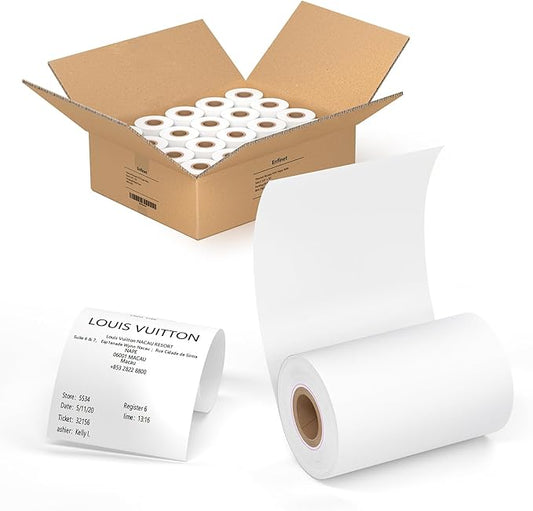 Thermal Receipt POS Cash Register Paper Rolls 2 1/4" x 50' (20 rolls) BPA Free 58mm Thermal POS Printer