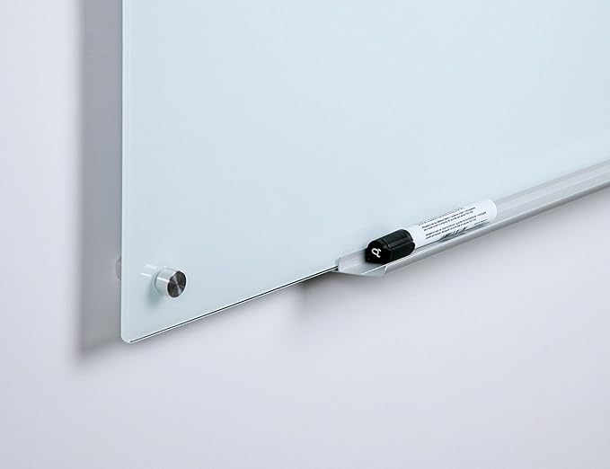 Audio-Visual Direct Magnetic White Glass Dry-Erase Board Set - 6' x 3' - Includes Magnets, Hardware & Marker Tray
