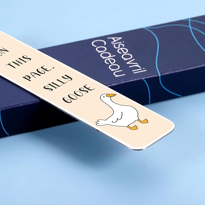 Funny Gag Gifts for Book Lovers Women, Silly Goose Cute Bookmarks for Book Lovers, Funny Bookmarks for Women Birthday Christmas Gifts for Gf Wife Mom Bookish Book Reading Accessories for Book Club
