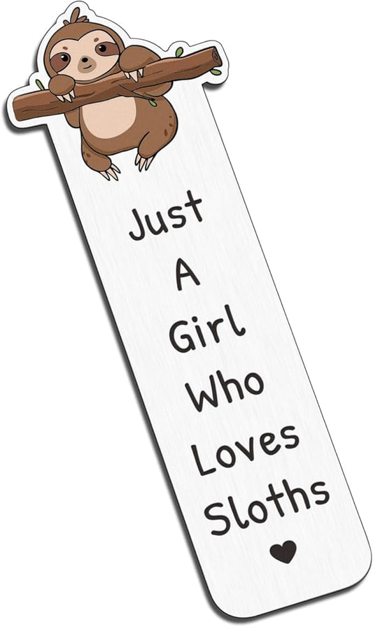 Sloth Gifts for Women, White Elephant Gifts, Book Marks for Reading Women, Santa Swap Gift Exchange, Book Lovers Gifts, Cute Bookmark for Teen Girls, Metal Bookmark Gifts for College Girls Sloth Stuff