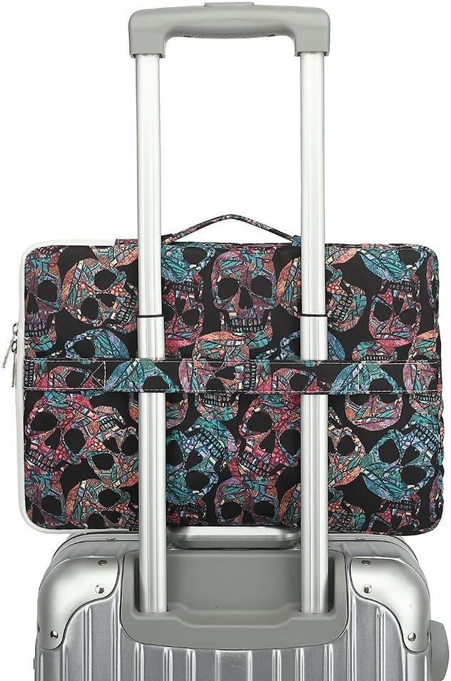 canvaslife 360° Protective Laptop Sleeve Case Bag Cover with Handle For iPad 12.9 inch,MacBook Pro Air 13" and 12.5 inch-13.3 inch Laptop (Skull)