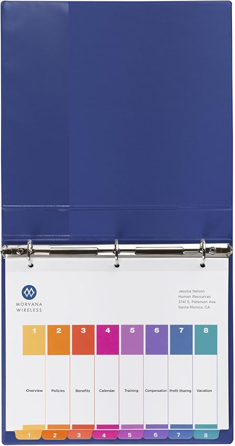 Avery 8 Tab Dividers for 3 Ring Binders, Customizable Table of Contents, Multicolor Tabs, 3 Sets (11071)