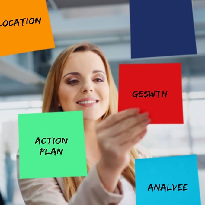 Zubebe 10 Pads 11 x 11 Inch Large Sticky Notes Jumbo Bright Colors Sticky Notepads Self Stick Note Square Memo Post Stickies for Office School, 25 Sheets/pad (Multicolor)