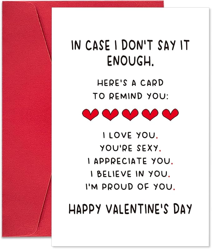 Ogeby Funny Valentine’s Day Card Gifts for Boyfriend Girlfriend, Cute Valentines Day Card for Husband Wife, Romantic Valentines Day Cards Gifts for Women Men, Sweet I Love You Card