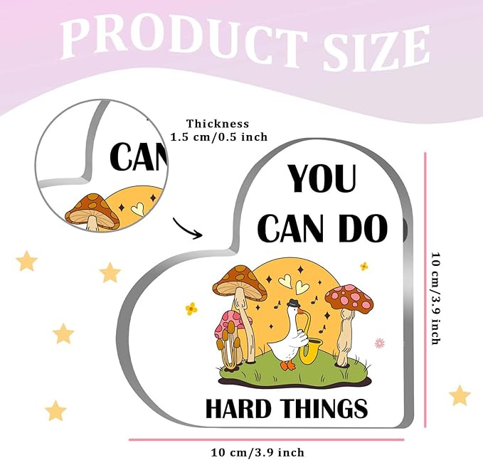 Mental Health Decor, Psychotherapy Affirmations Heart Acrylic Sign, Positive Sayings Sign, Mental Health Anxiety Healthy Coping Skill, Inspirational Gifts for School Home Tabletop Therapy Office Decor