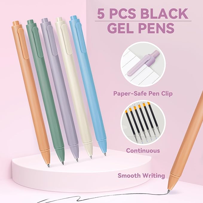 52 PCS Aesthetic School Supplies with Cute Pencil Case, Stationery Essentials with Pens Pencils and Pastel Highlighters Set, College Back to School Supplies for Teen Girls, Office Supplies - Purple