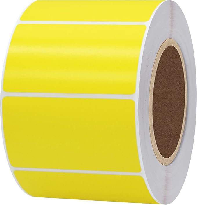 Hybsk 2.25x1.25 inch Color Direct Thermal Labels for Shipping, Barcodes, Address, Compatible with Rollo Label Printer & Zebra Desktop Printers(2.25"x1.25",Yellow)