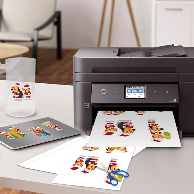 Printable Vinyl Sticker Paper Waterproof Translucent Decal Paper Self-Adhesive Clear Labels Crafts Dries Quickly for Any Epson HP Canon Sawgrass Inkjet Printer