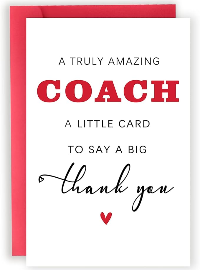 Thank You Coach Card, Coaches Appreciation Gifts for Men Women, Basketball Soccer Coach Retirement Birthday Gifts