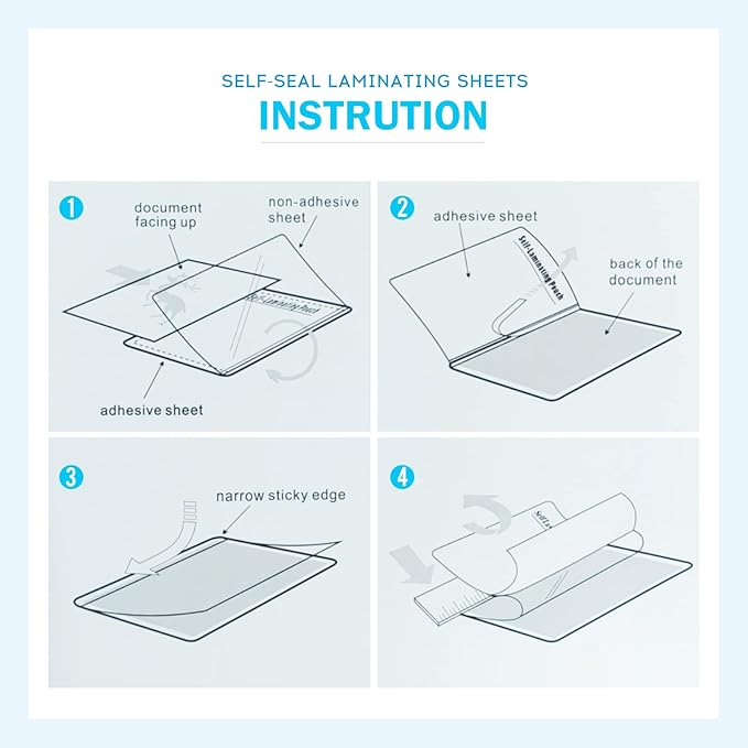 Uinkit Self Sealing Laminating Pouches, Waterproof Lamination Sheets for Document Permanent Adhesive 9x11.5inches 10Pack 10mil Thick Gloss Finish No Need Machine (9x11.5Inchesx10Pack)