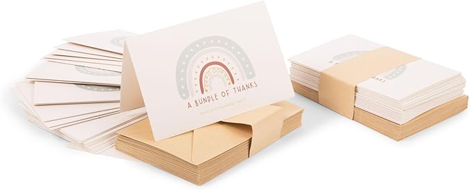 Baby Shower Thank You Cards with Envelopes, 50 Pack, Baby Girl Shower, Baby Boy Shower, Gender Neutral, Baby Shower Thank You Notes, Baby Shower Cards, Baby Thank You Cards for Girl, Baby Thank You