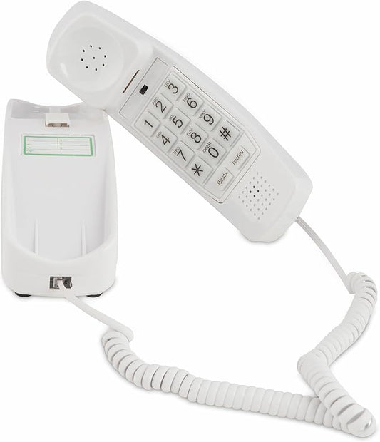 iSoHo Phones -Hearing Device-Friendly Phone –Gentle on Aching Hands, Easy-to-Press Buttons, Wall-Mountable, Custom Ringtone/Volume, Adjustable Ringer & Call Waiting with Lighted Keypad, Choctaw White