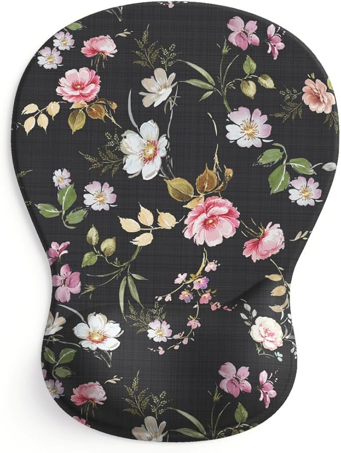 ErgoComfort Gel Wrist Rest Mouse Pad-Ergonomic Office Mousepad with Wrist Support-Non-Slip, Design Desk Accessories Mat for Home&Game Decor (08Floral Brust)