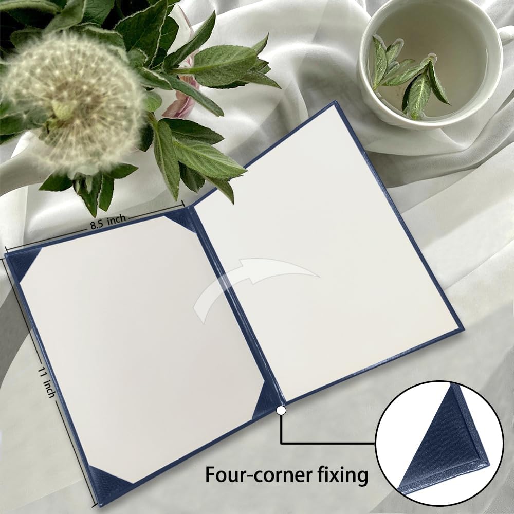 Certificate Holders 8.5"x11" Graduation Diploma Cover Document Leather Folders,Navy Blue-20 Pack