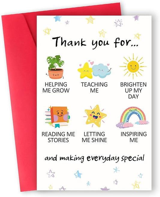 Funny Teacher Appreciation Gifts for Women Men, Cute Thank You Card for Teachers