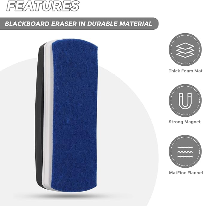 Ddaowanx Whiteboard Eraser, Magnetic Dry Erase Eraser, Glass Board Eraser,School and Office Supplies (4 Pack/Black)