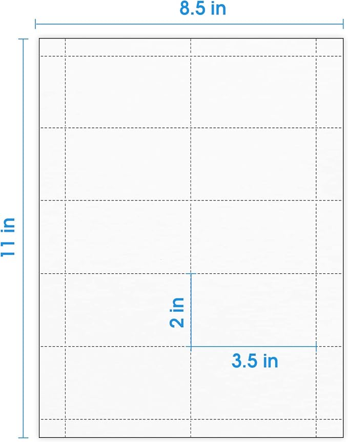 MaxGear Business Card Printable Business Card, Compatible with Laser & Inkjet Printer, Double-Sided Printing, Heavyweight, Matte White Paper, Smooth Edge, 10 Cards/Sheet, 1000 Cards, 3.5" x 2"（8871