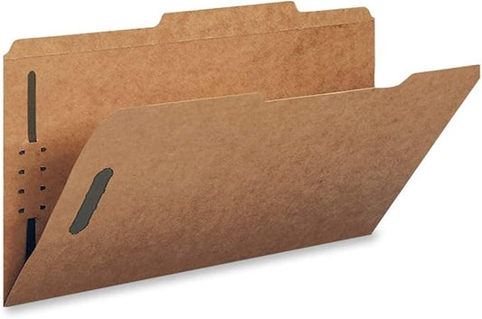 Smead Fastener File Folder, 2 Fasteners, Reinforced 2/5 -Cut Tab Right of Center Position, Guide Height, Letter Size, Kraft, 50 per Box (14880)