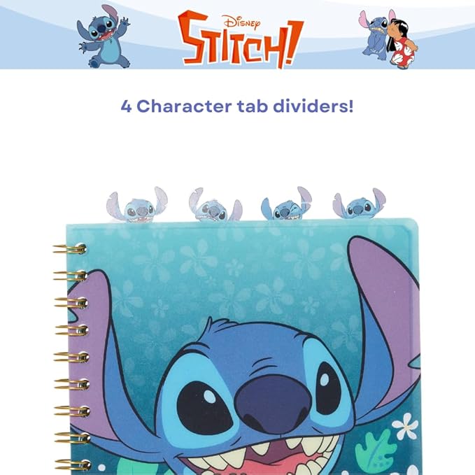 Innovative Designs Stitch Tab Journal Notebook, Spiral Bound, 96 Lined Pages, 8 x 7 inches, Blue