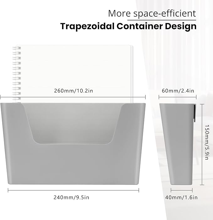YOHOM No Drilling File Holders (Grey 5)