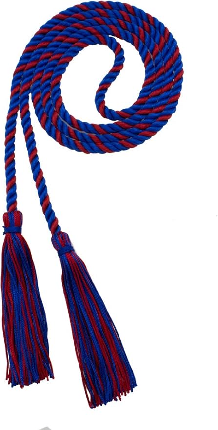 Tassel Depot Graduation Honor Cord - Royal/RED - Every School Color Available - Made in USA