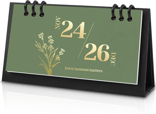 Small Desk Calendar 2024-2025, 6.8" x 3.7", 2025 Desk Calendar - Runs From Nov. 2024 Until Dec. 2026, 26 Months Mini Desktop Calendar for School, Home and Office Supplies