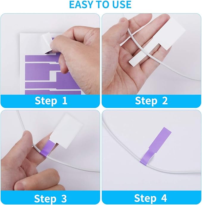 300 Pcs Cable Labels, JIQEZNL Premium 10 Colors Wire Labels Electrical, Waterproof Cord Labels Electronics Tags for Cable Management, Self-Adhesive Cable Labels Tags for Laser Printer and Handwriting