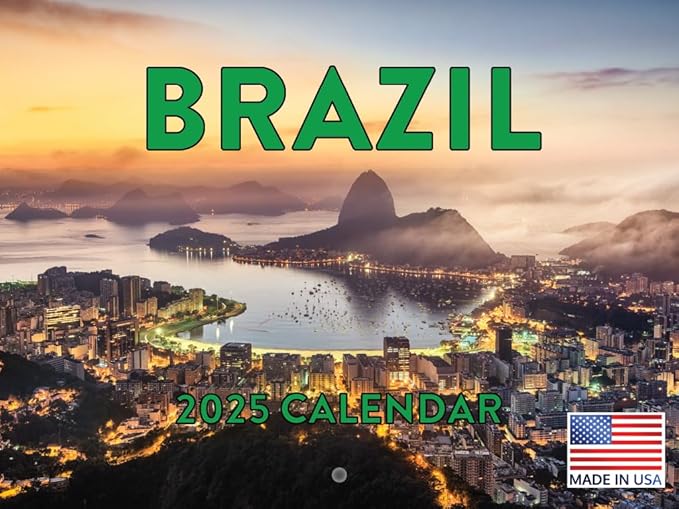 Brazil Calendar 2025 Monthly Wall | American Made In The USA