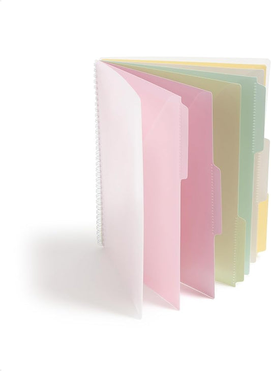 Smead Poly Project Organizer, 6 Tabs, 12 Pockets, Letter Size, Pastel (89208) (Pack of 1)