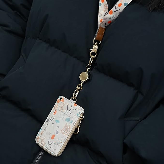 2 Pack Glittery Silver Retractable Badge Reel Keychain, Heavy Duty Retractable Badge Holder for ID Card and Keys