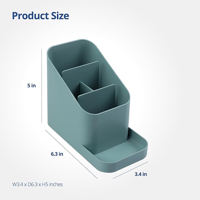 BLUE GINKGO Desk Holder – Korean-Made Office Organizer for Pencils, Pens, Notes, and Desk Supplies (Green)
