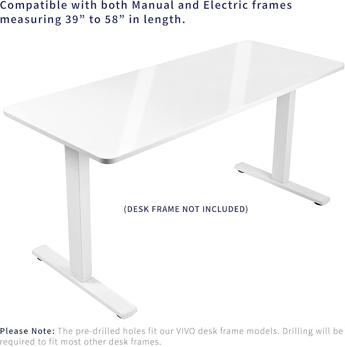 VIVO Dry Erase 60 x 24 inch Universal Solid One-Piece Table Top for Standard and Sit to Stand Height Adjustable Home and Office Desk Frames, Whiteboard Table Top, DESK-TOP6WE