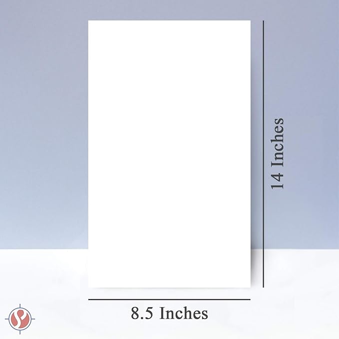 White Paper – Great for Arts and Crafts and Stationery Printing – 8.5 x 14" (Menu/Legal Size) – Regular Paper, 20lb Bond / 50lb Text / 75GSM – Copy, Writing and Printer Paper – 500 Sheets per Pack