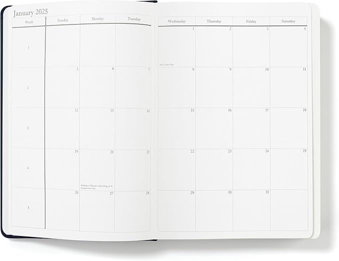 Wykeham's Executive 2025 Daily Journal Planner – Customization Available (Royal Blue, 8.5"×5.5")