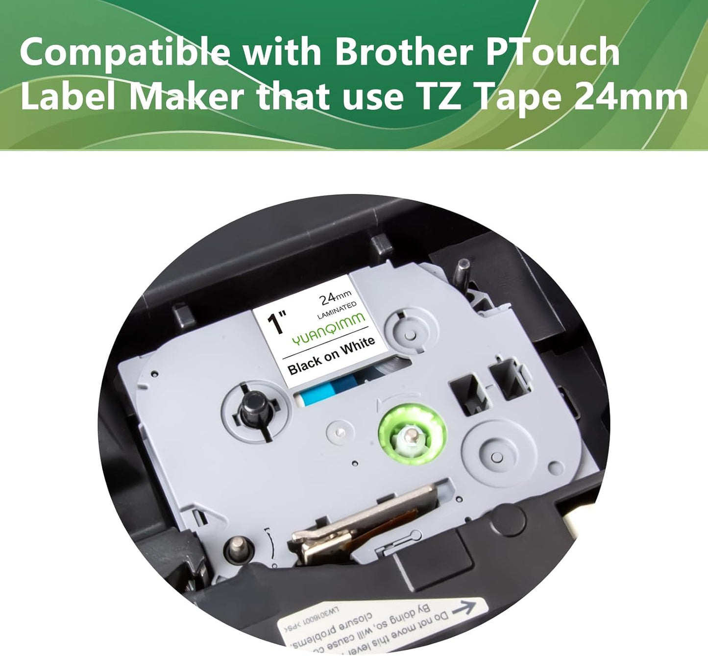 6-Pack TZe251 24mm Lable Tape Compatible with Brother TZe-251 TZe 24mm 0.94 Laminated White Tape TZ-251 Replacement for Brother PTouch PTD600 PT-P710BT Label Maker