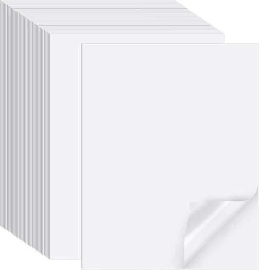 Printable Sticker Paper for Inkjet Printer, 300 Sheets 8.5" x11” Matte Sticker Printer Paper Full Sheet Labels, Sticker Paper for Printer Sticker Labels, for Laser/Inkjet Printers, Letter Size