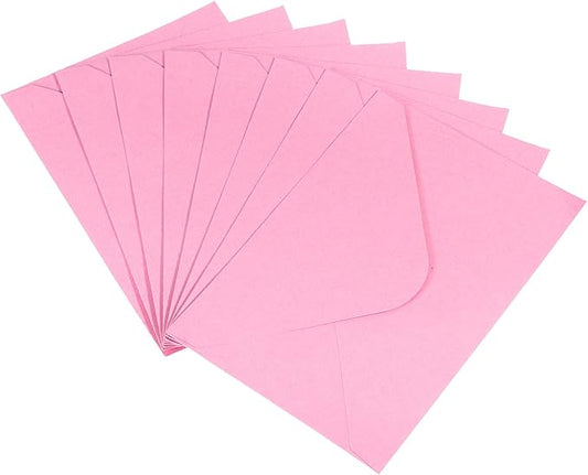 PATIKIL Mini Envelopes, 50 Pack Gift Cards Business Cards Envelope for Invitation Graduation, Pink
