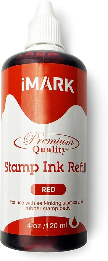 iMARK Premium Refill Ink for Self-Inking Stamps, Daters and Stamp Pads (4 oz, Red)