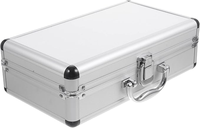 ERINGOGO Aluminum Attache Case - 12inch Lock Metal Briefcase with Ripple Foam, Hard Aluminum Carrying Case for Men, Universal Portable Tool Case for Laptop/Luggage/Instrument White